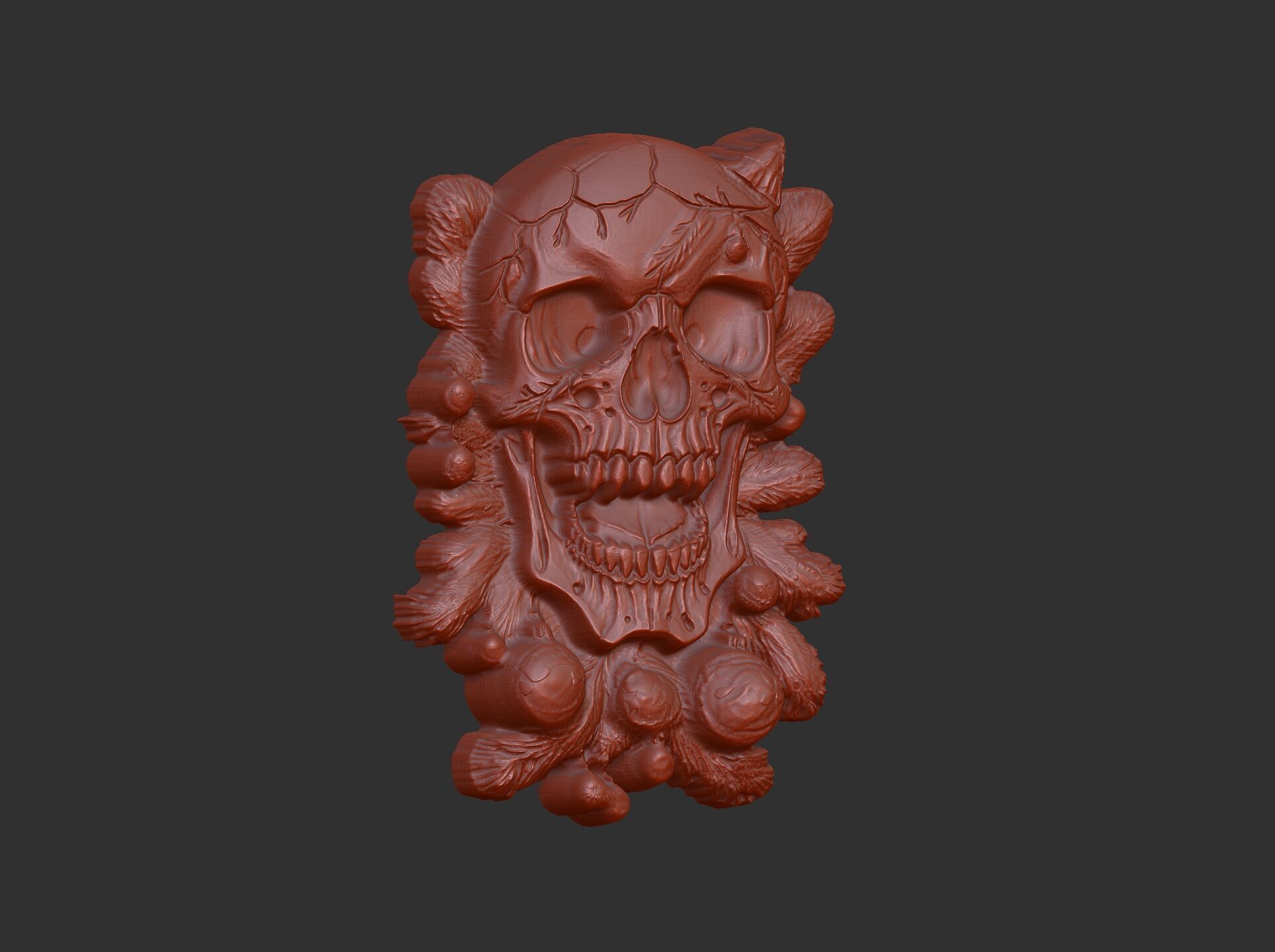 skull christmas decor cnc model 3D print model_12