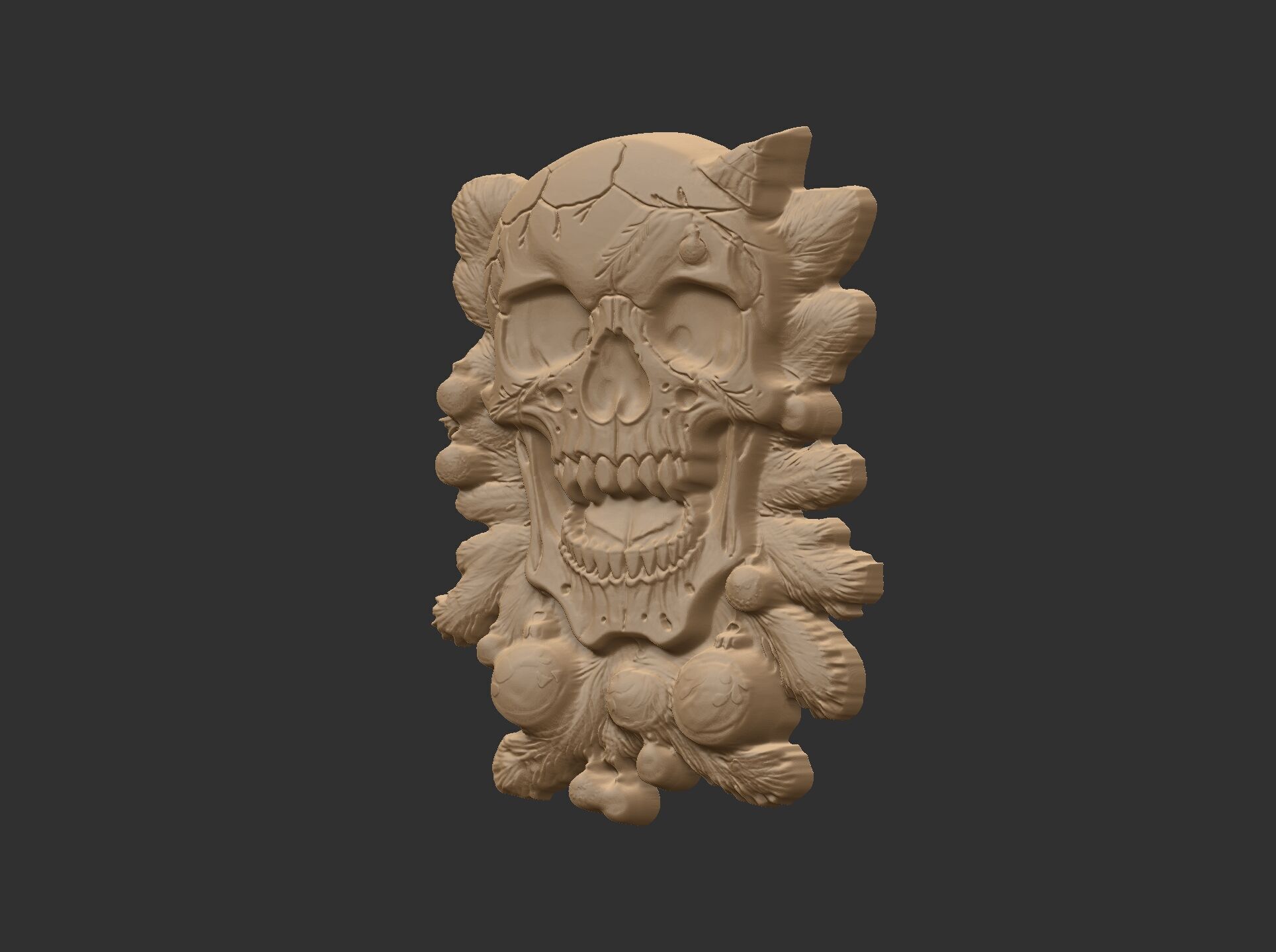 skull christmas decor cnc model 3D print model_3