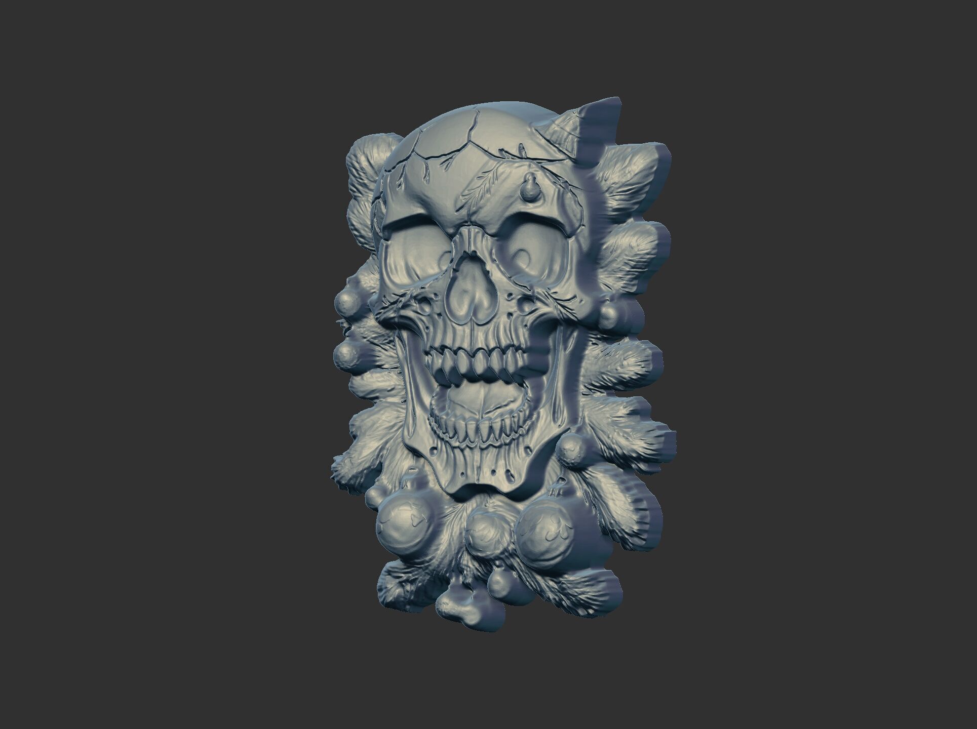 skull christmas decor cnc model 3D print model_17