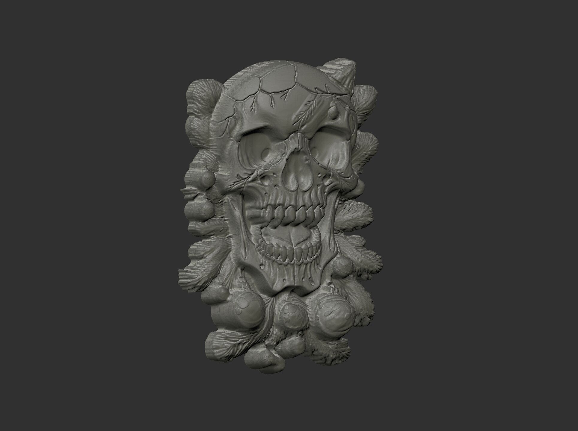 skull christmas decor cnc model 3D print model_10