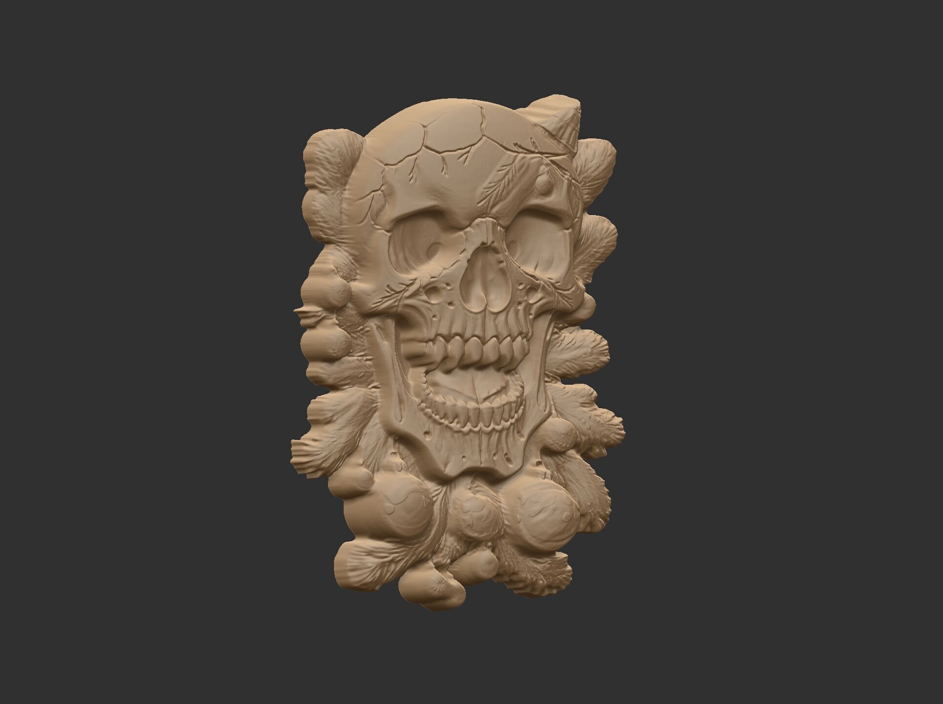 skull christmas decor cnc model 3D print model_1