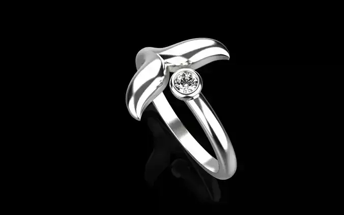 Whale tail ring model 982 3D print model