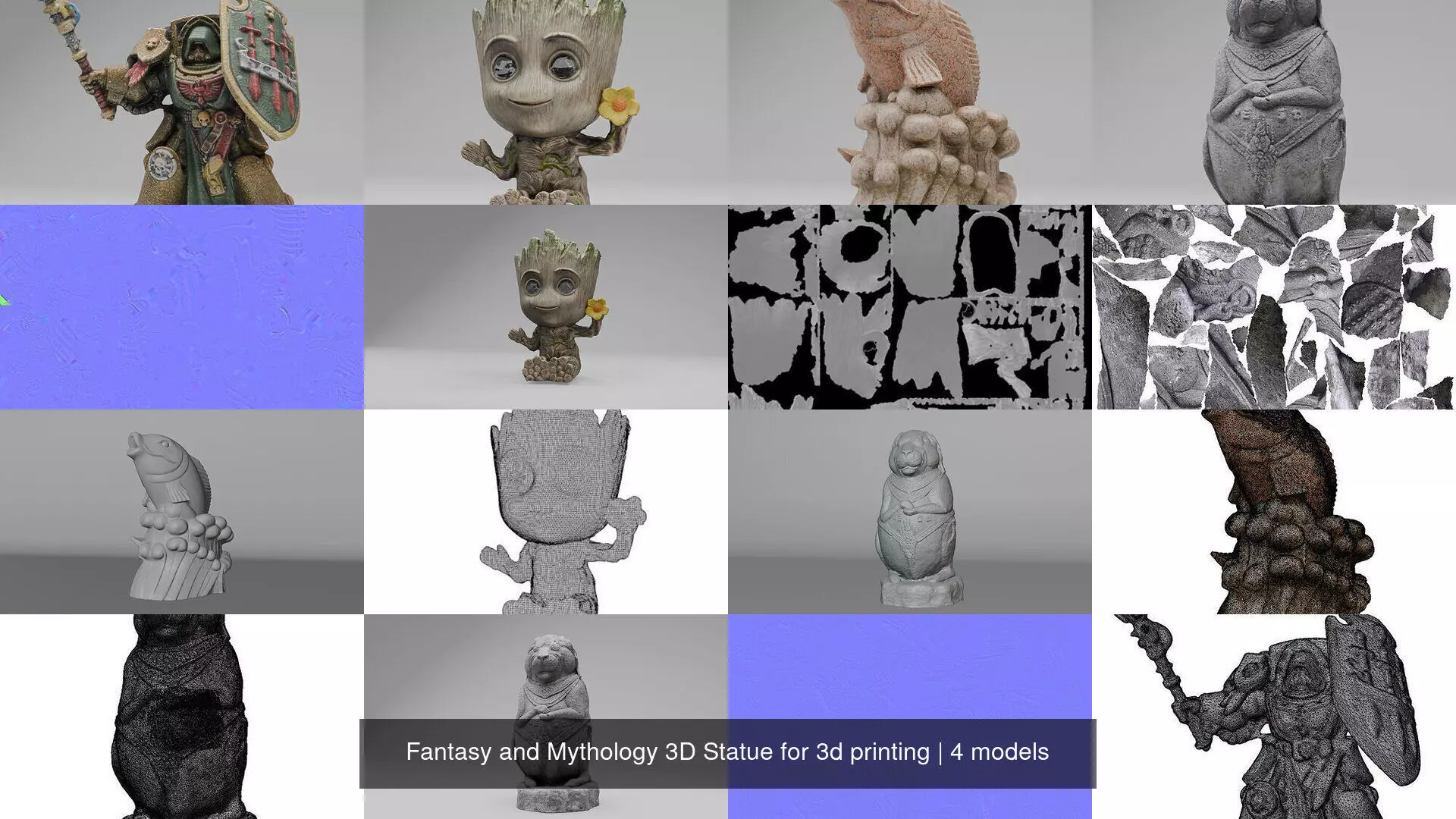 Fantasy and Mythology 3D Statue for 3d printing 3D Model Collection_1