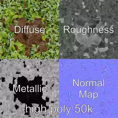 Ogre-Sized Toothbrush Tree Trunk Handle Model Pack Low-poly 3D model