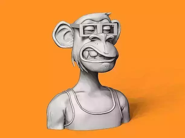Futuristic Monkey Bust with Sunglasses