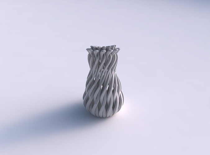 Vase oval compressed twisted with beveled muscle structure and soft tips eccentric