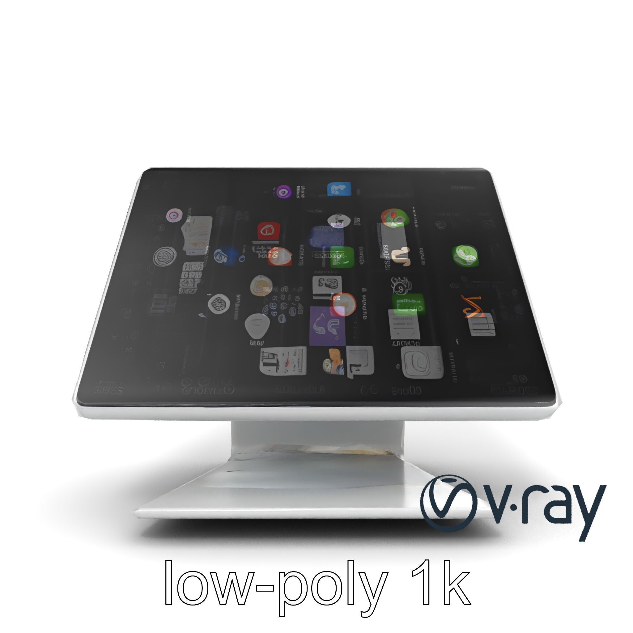 Articulating Tablet Stand with Wireless Charger model pack Low-poly 3D model_29