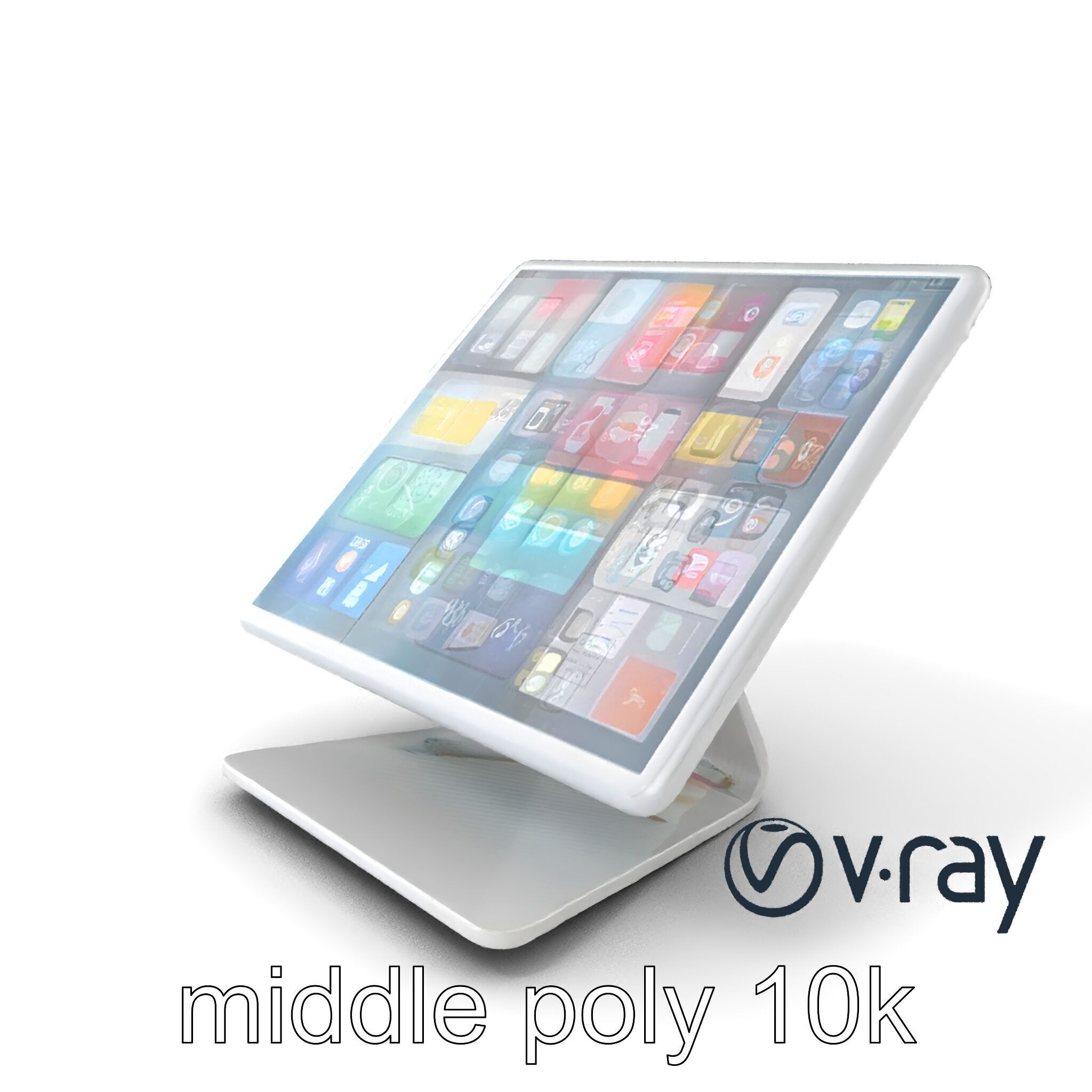 Articulating Tablet Stand with Wireless Charger model pack Low-poly 3D model_3