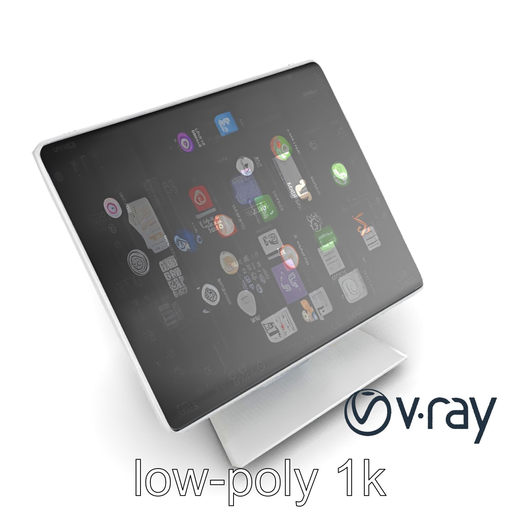 Articulating Tablet Stand with Wireless Charger model pack Low-poly 3D model_30