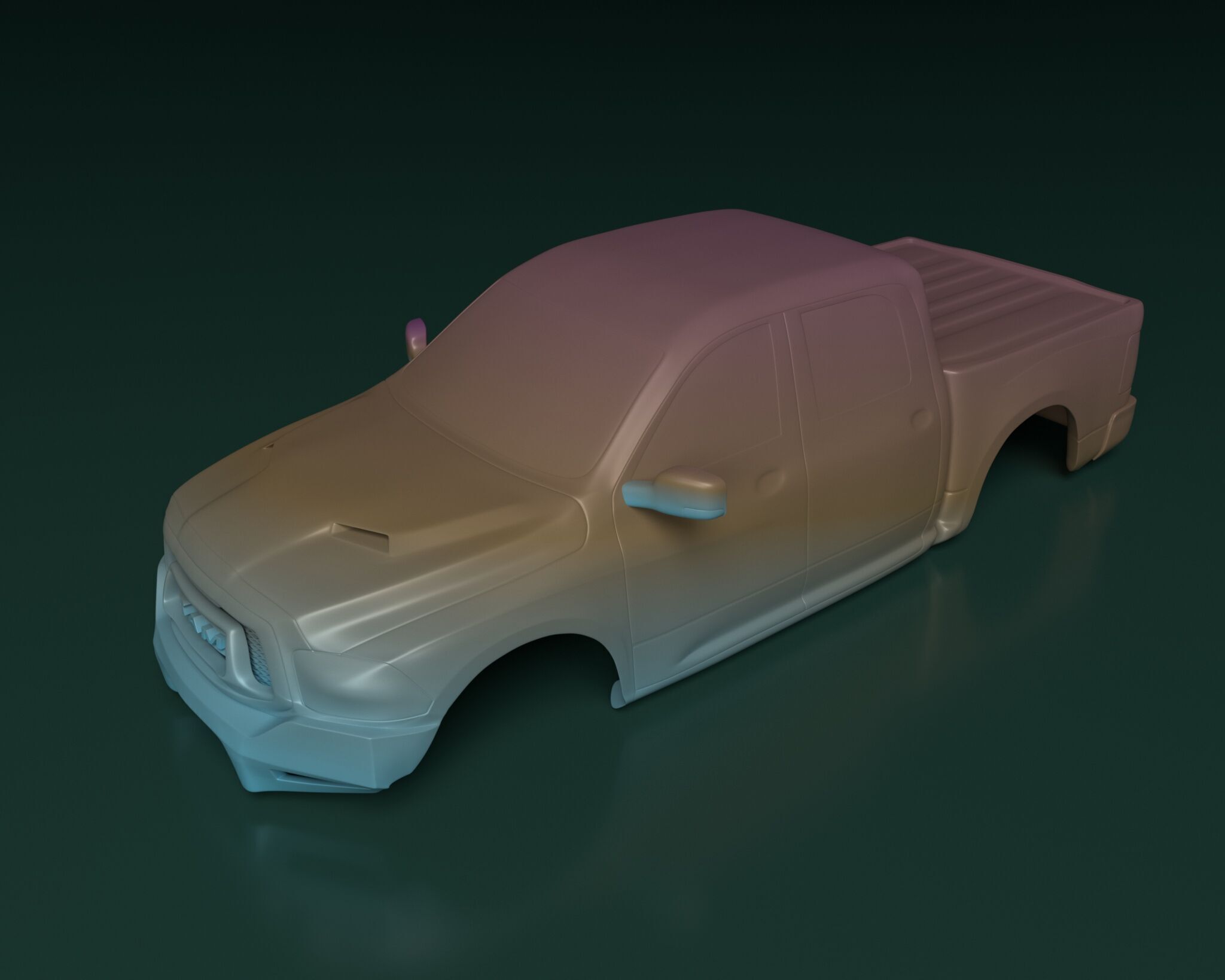 Dodge RAM Rebel - RC - Body 3D print model_7