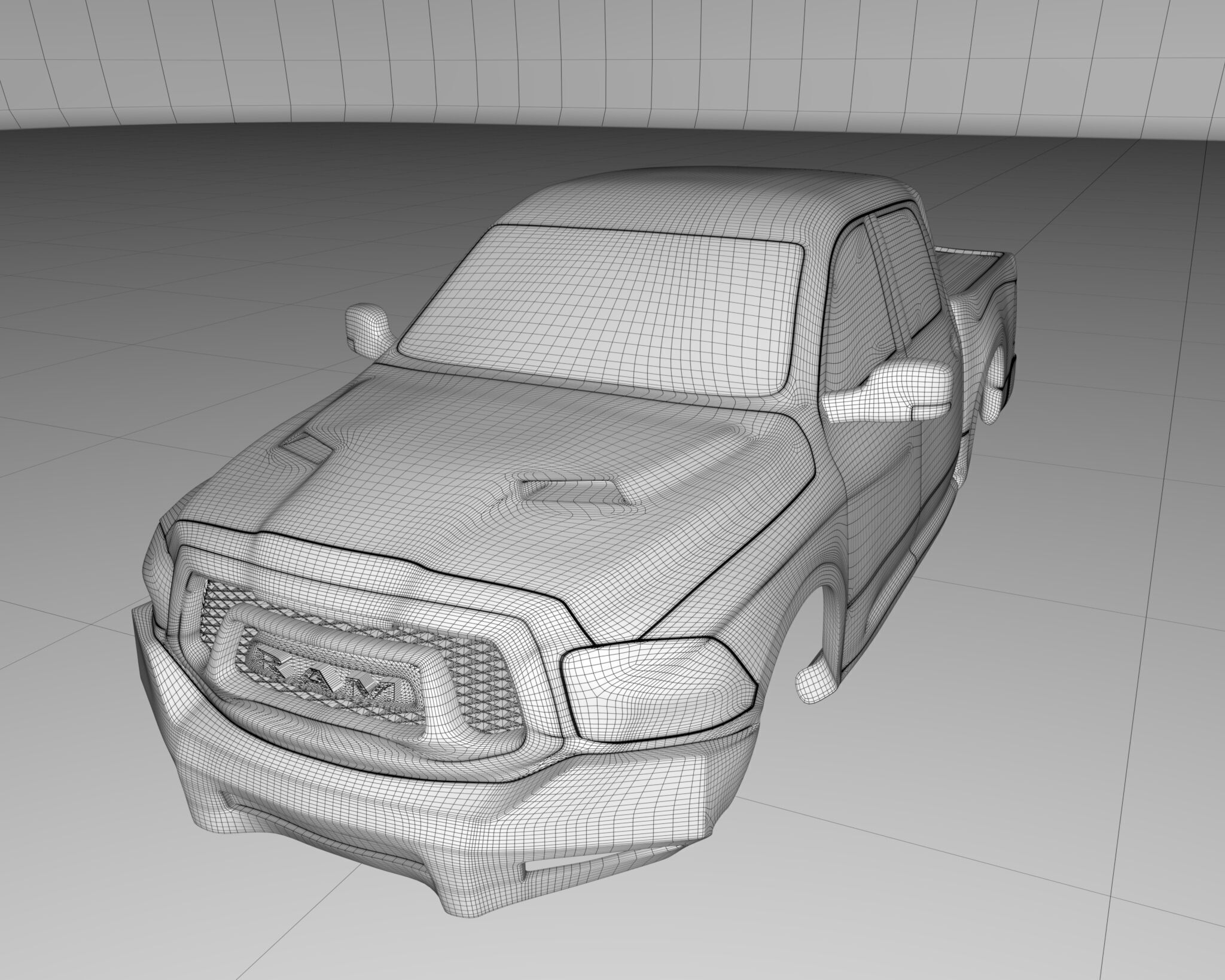 Dodge RAM Rebel - RC - Body 3D print model_9