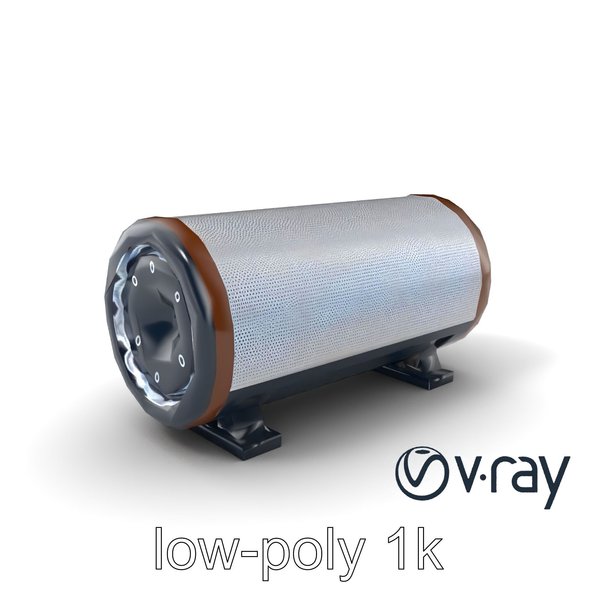 EchoPillar Speaker with LED Strip model pack Low-poly 3D model_2