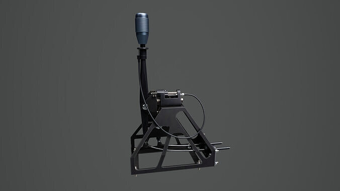 Short Shifter 01 - Variation A - Light Blue Low-poly 3D model 4