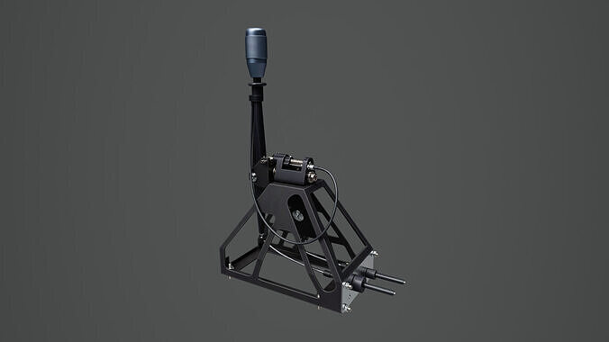Short Shifter 01 - Variation A - Light Blue Low-poly 3D model 5