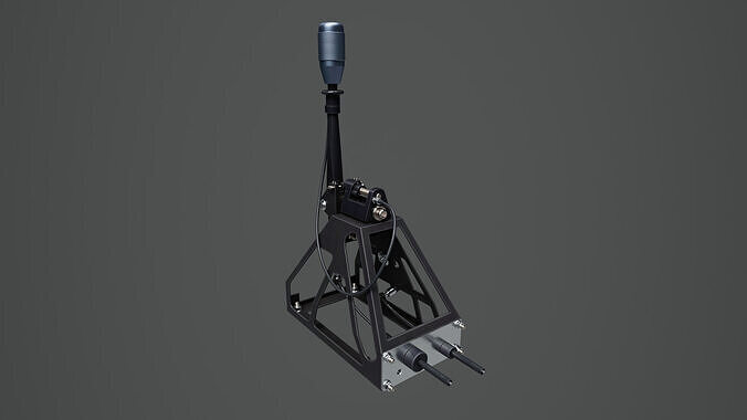 Short Shifter 01 - Variation A - Light Blue Low-poly 3D model 6