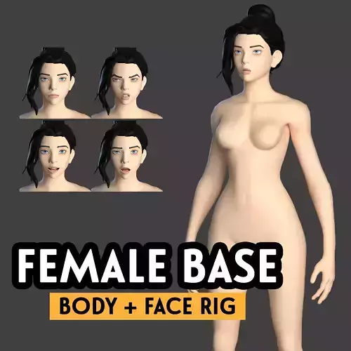 Female Stylized Base with Body and Face Rig