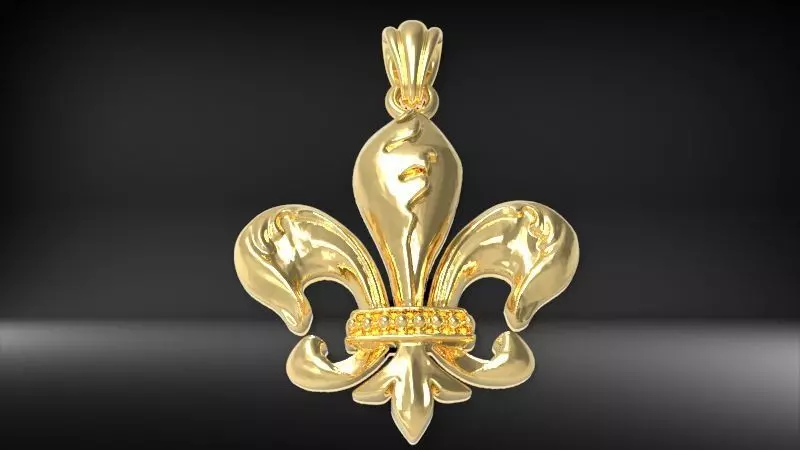fleur de lis Necklace Pendant Charm Jewelry 3D print model
