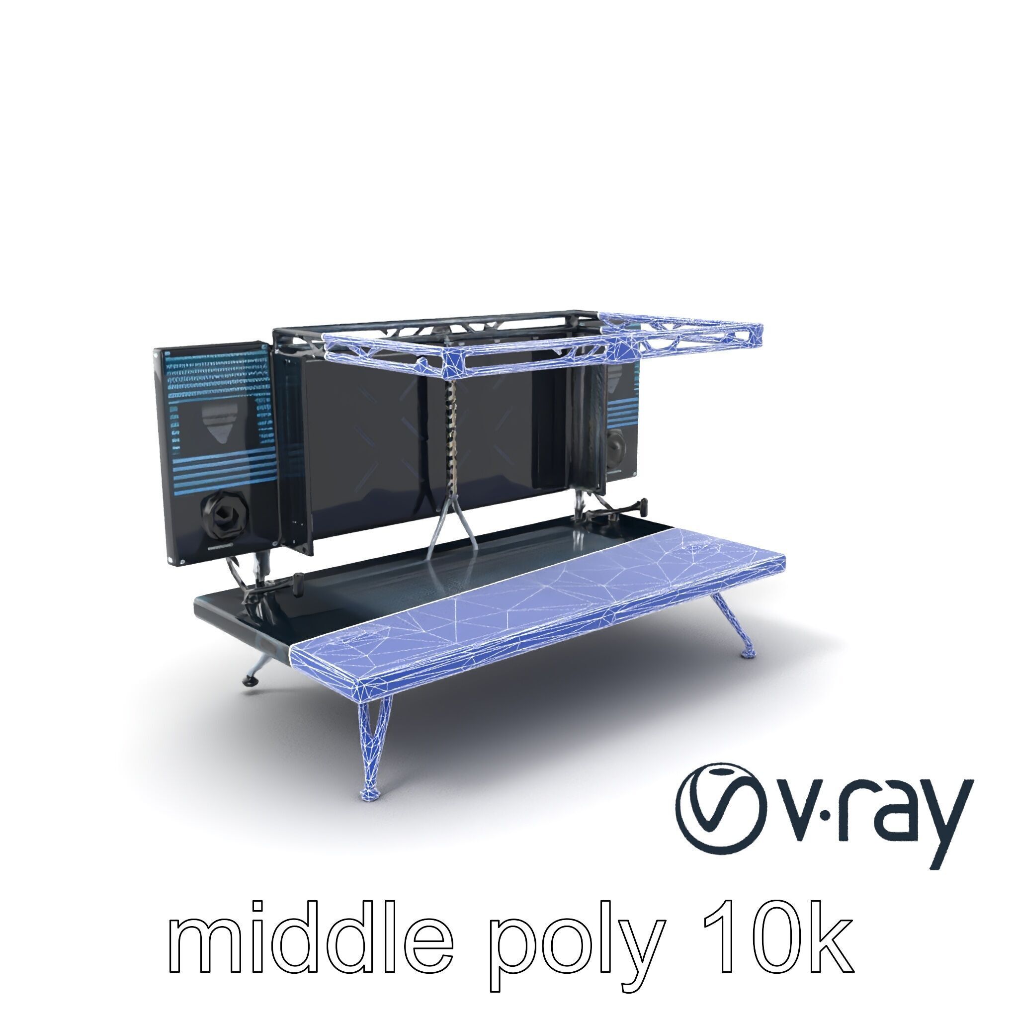 Skyline DJ Booth Modular LED Panels model pack Low-poly 3D model_6