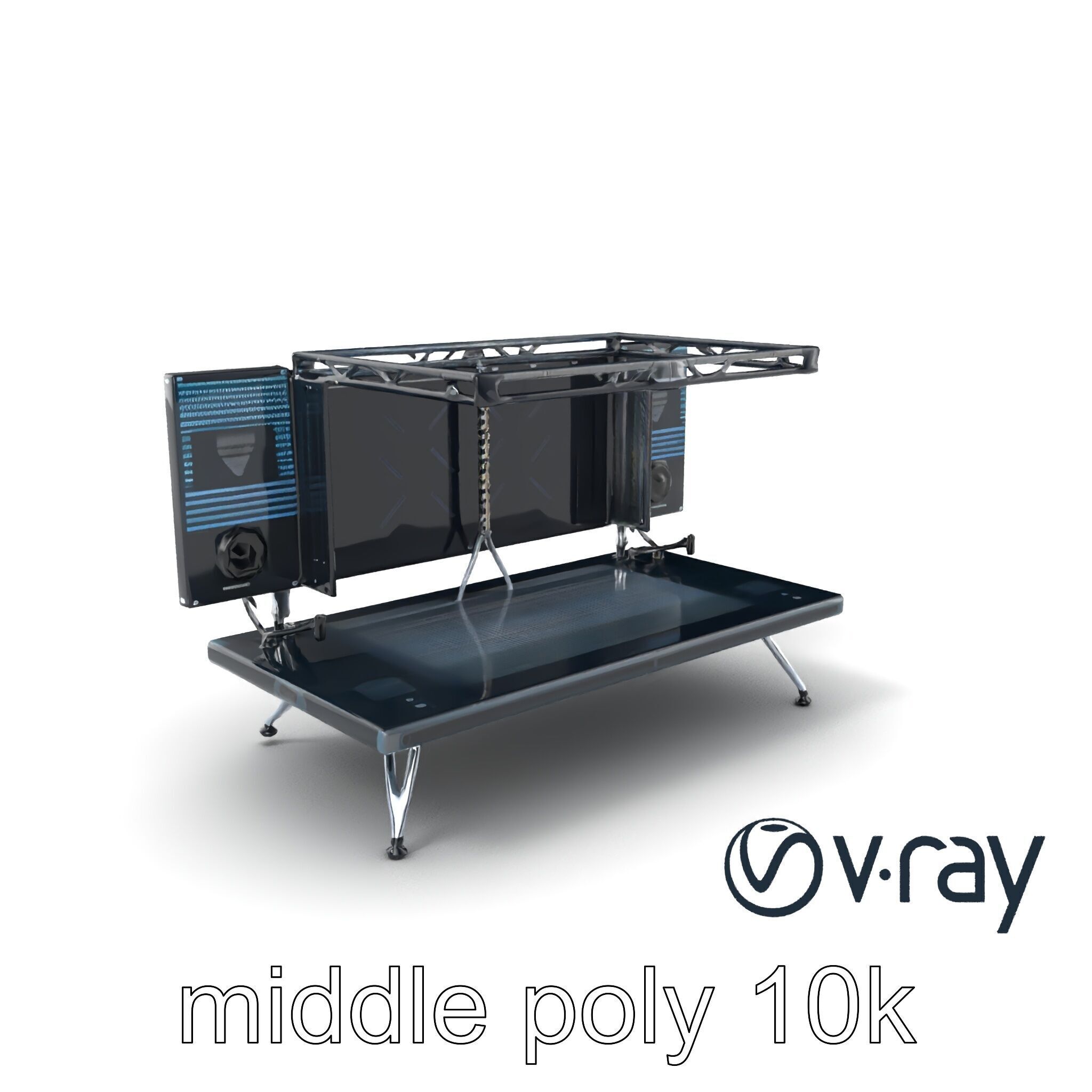 Skyline DJ Booth Modular LED Panels model pack Low-poly 3D model_3