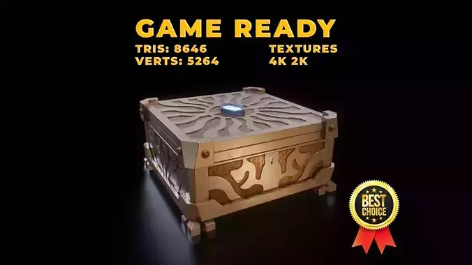Hextech-Arcane chest Low-poly 3D model