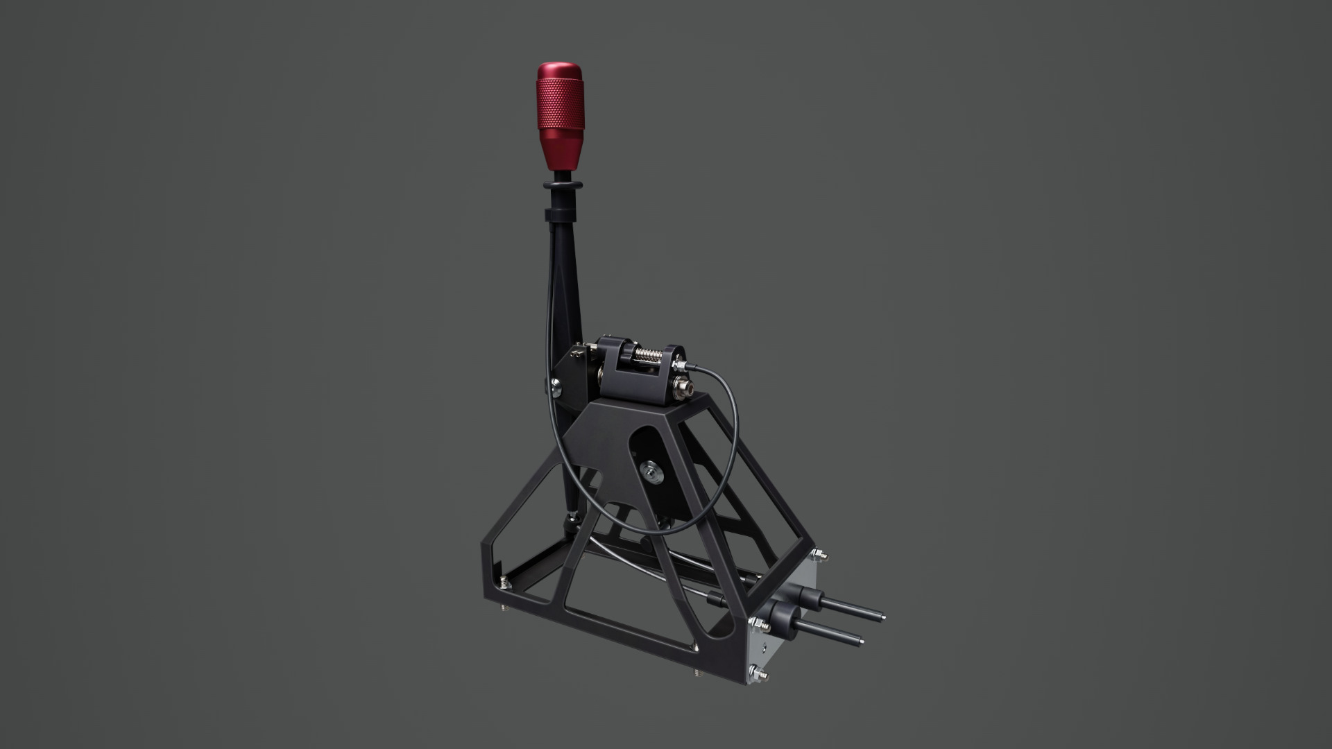 Short Shifter 01 - Variation A - Red Low-poly 3D model_4
