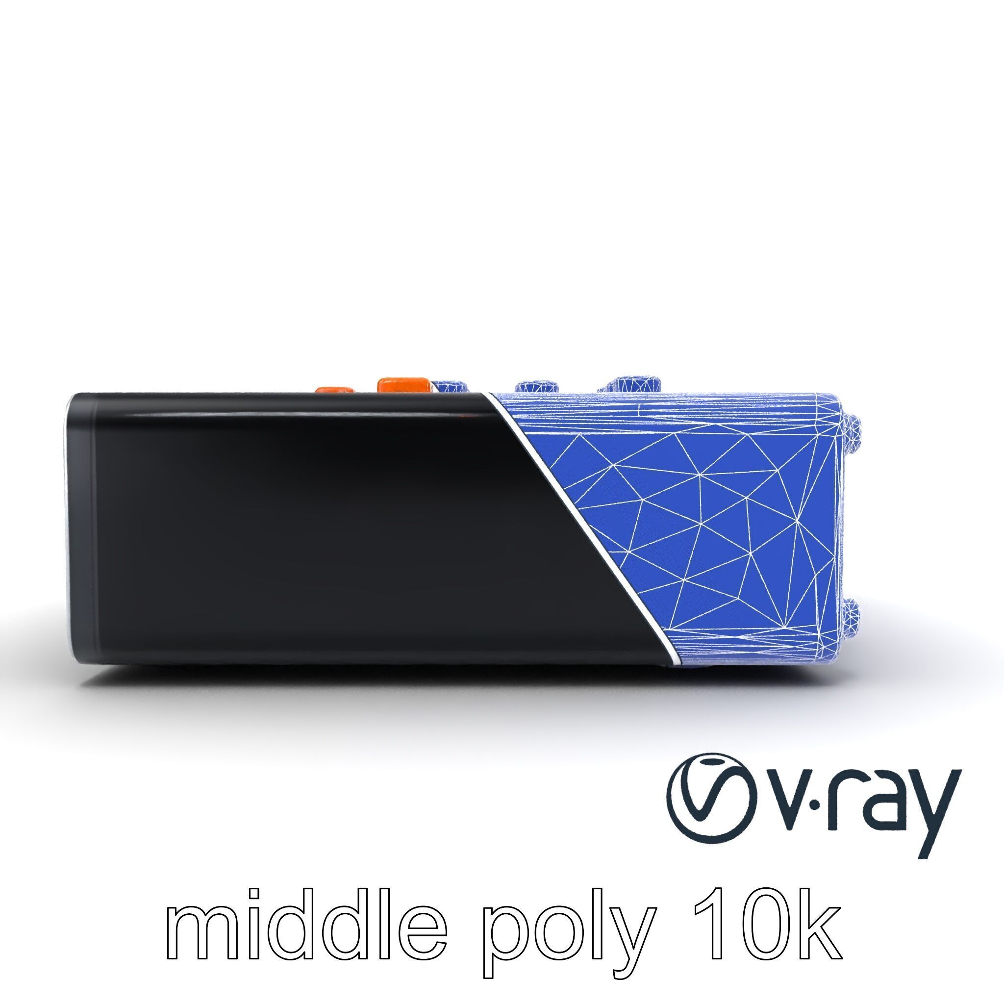 PixelMix Audio Interface model pack with neon-orange dials an... Low-poly 3D model_17