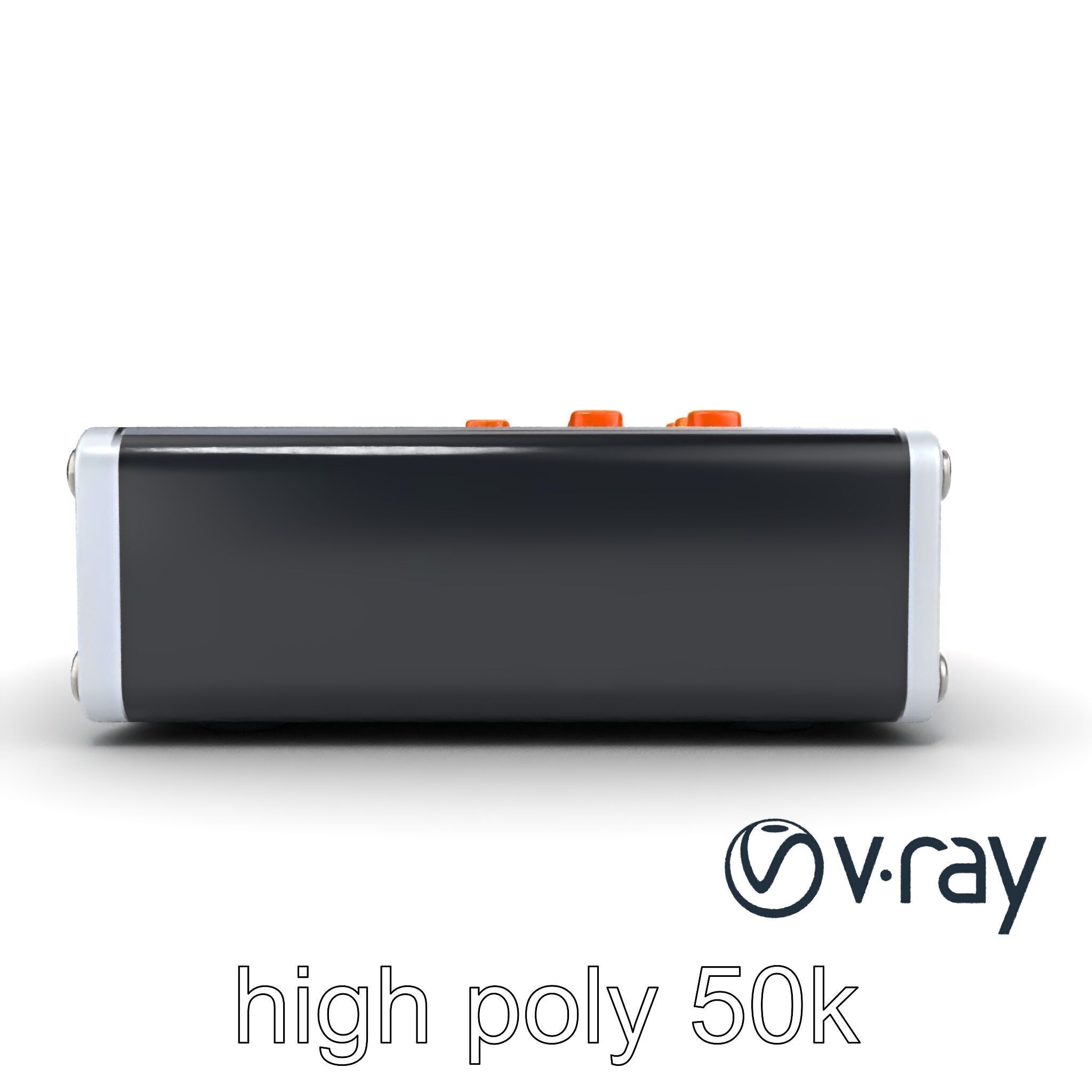 PixelMix Audio Interface model pack with neon-orange dials an... Low-poly 3D model_16