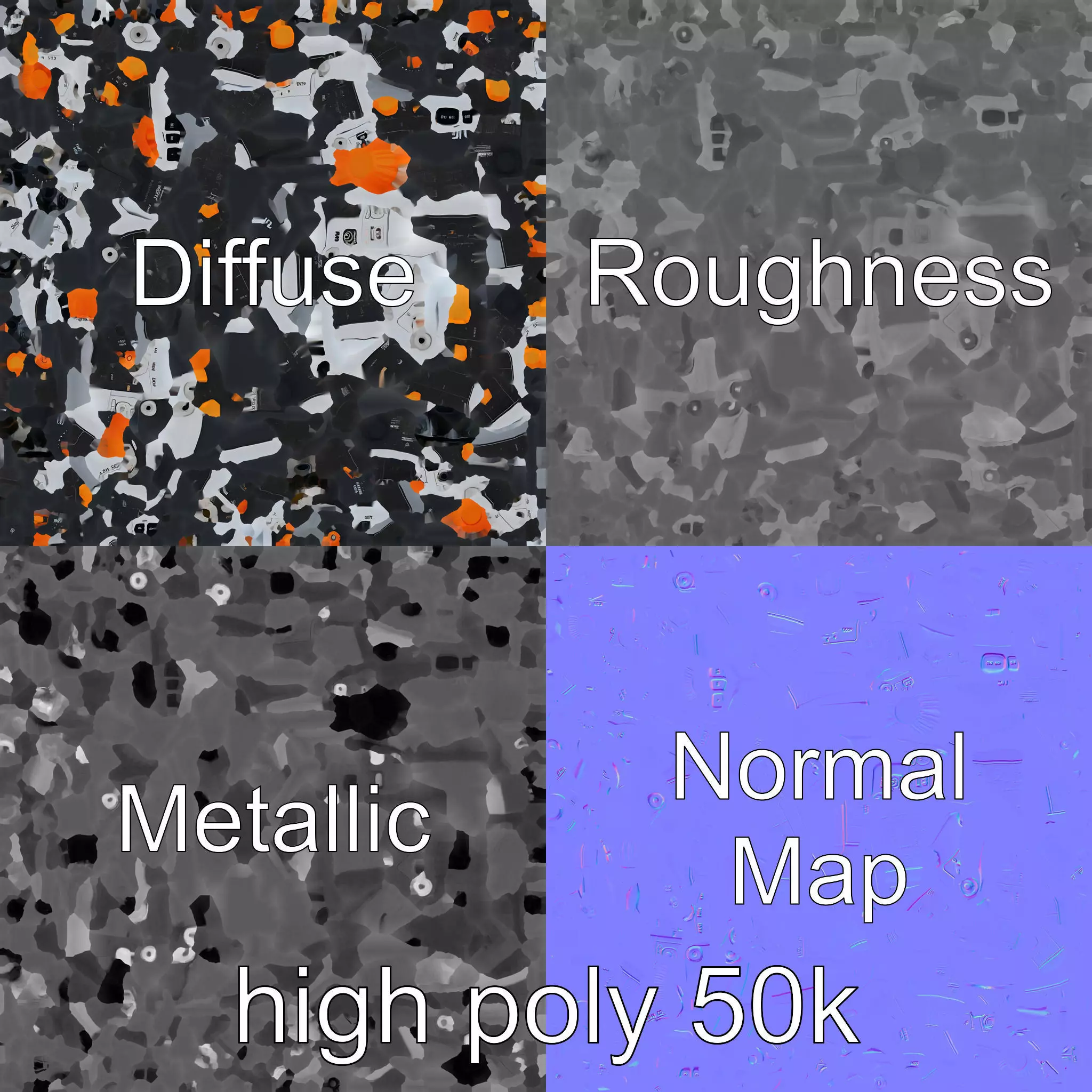 PixelMix Audio Interface model pack with neon-orange dials an... Low-poly 3D model_0