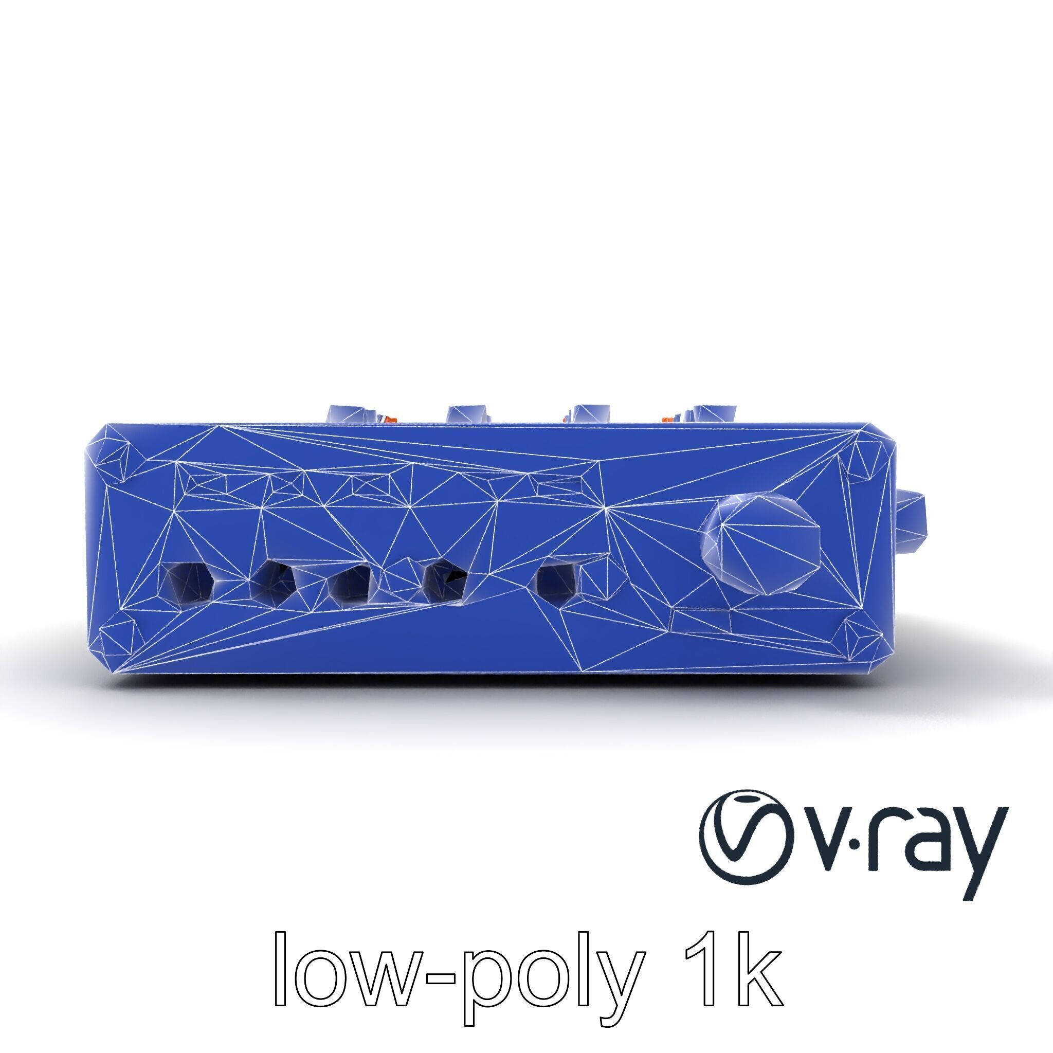 PixelMix Audio Interface model pack with neon-orange dials an... Low-poly 3D model_24
