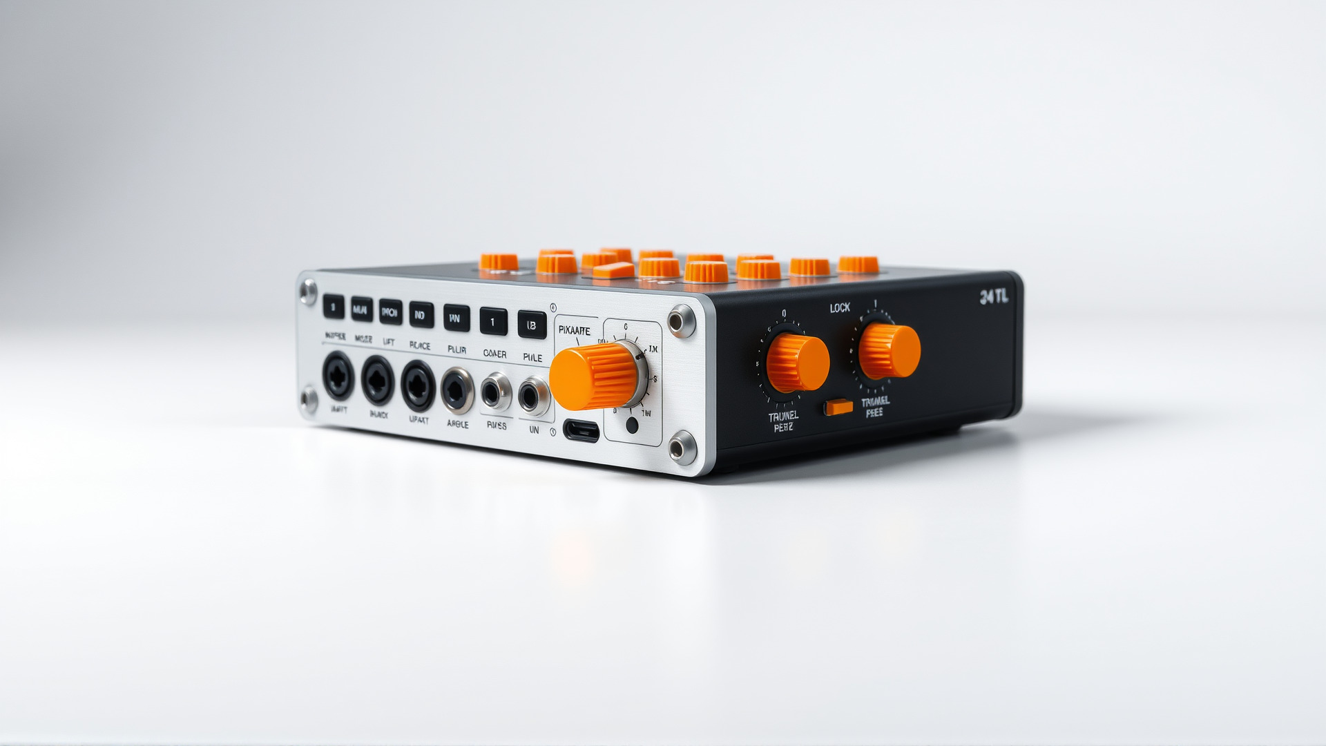 PixelMix Audio Interface model pack with neon-orange dials an... Low-poly 3D model_4