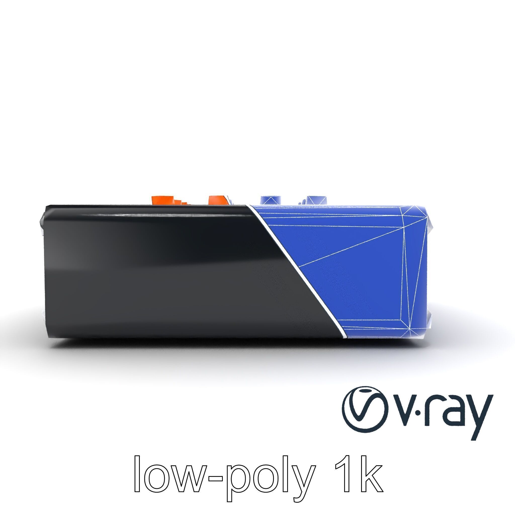 PixelMix Audio Interface model pack with neon-orange dials an... Low-poly 3D model_22