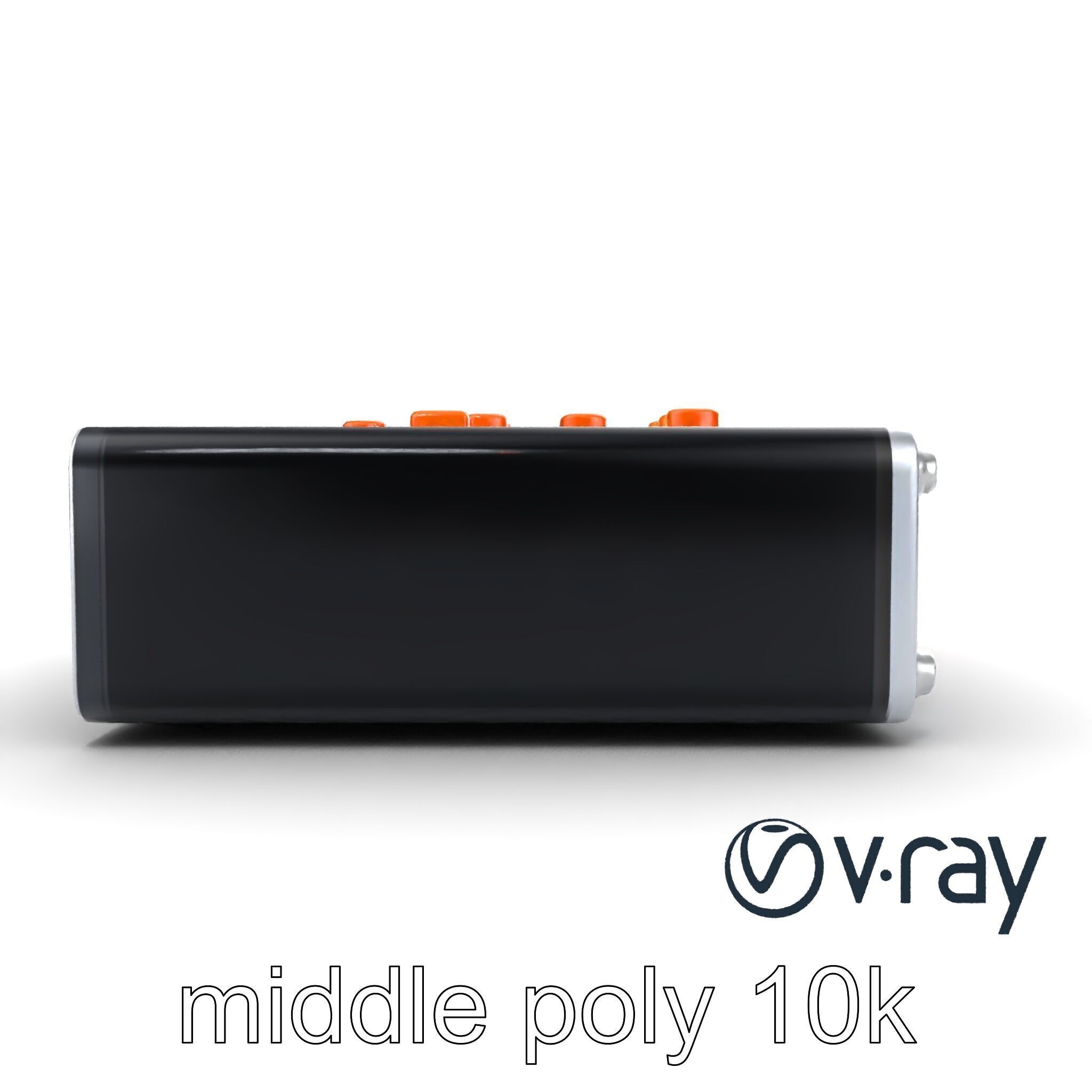 PixelMix Audio Interface model pack with neon-orange dials an... Low-poly 3D model_15