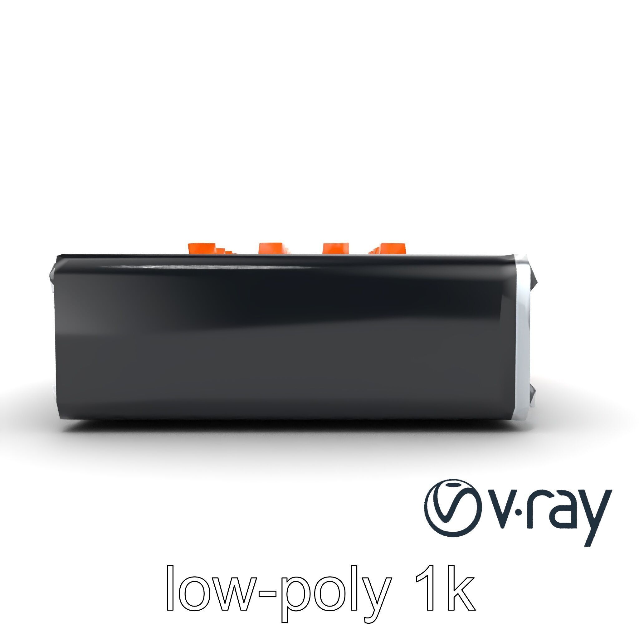 PixelMix Audio Interface model pack with neon-orange dials an... Low-poly 3D model_27