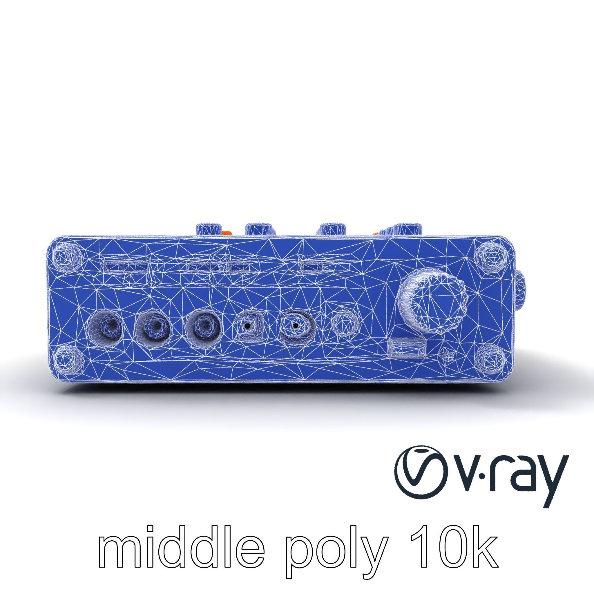 PixelMix Audio Interface model pack with neon-orange dials an... Low-poly 3D model_26