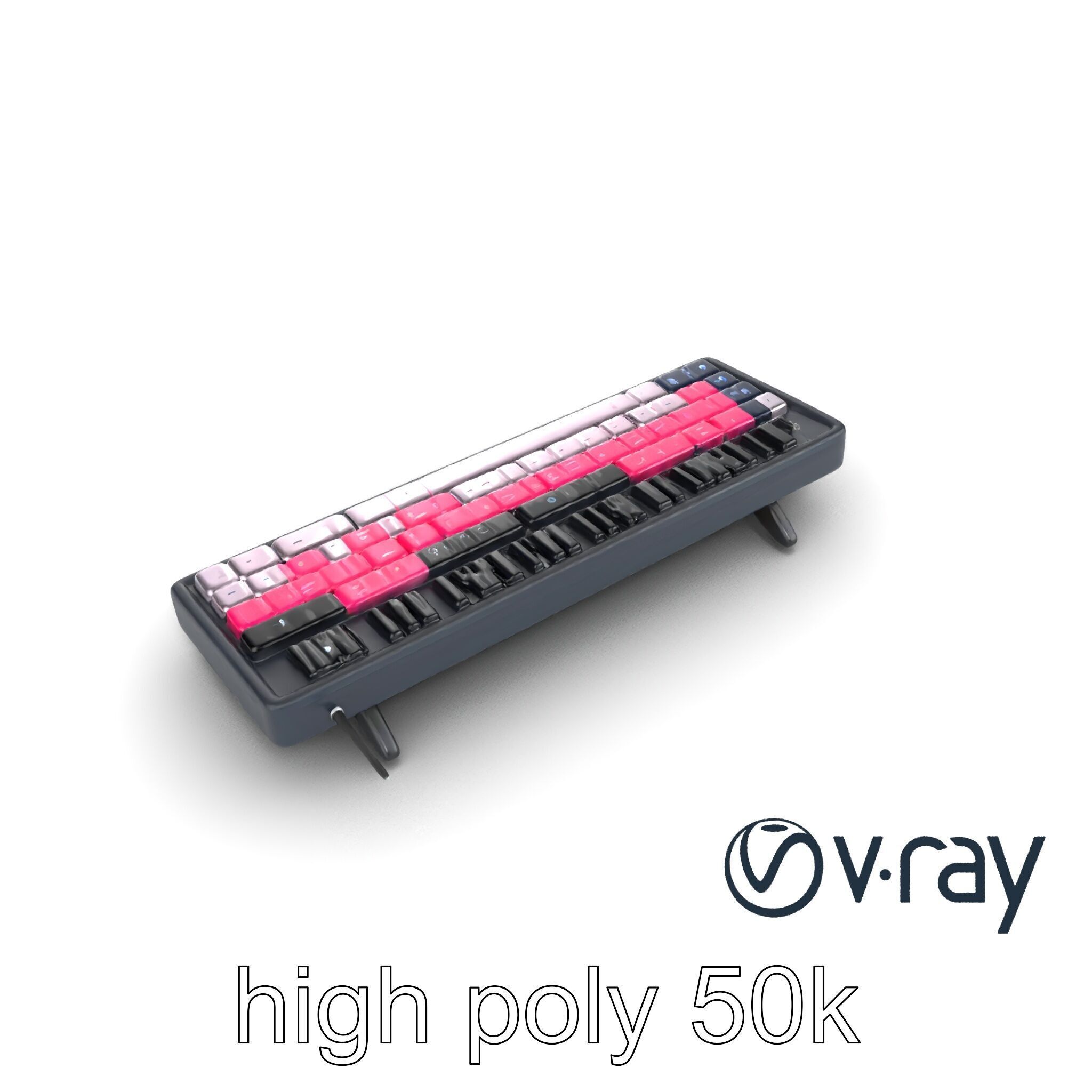 GlowGrid MIDI Keyboard model pack Low-poly 3D model_16