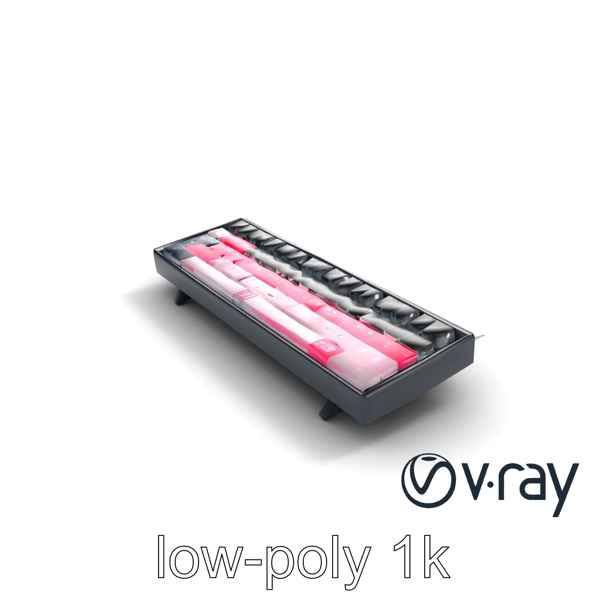 GlowGrid MIDI Keyboard model pack Low-poly 3D model_7