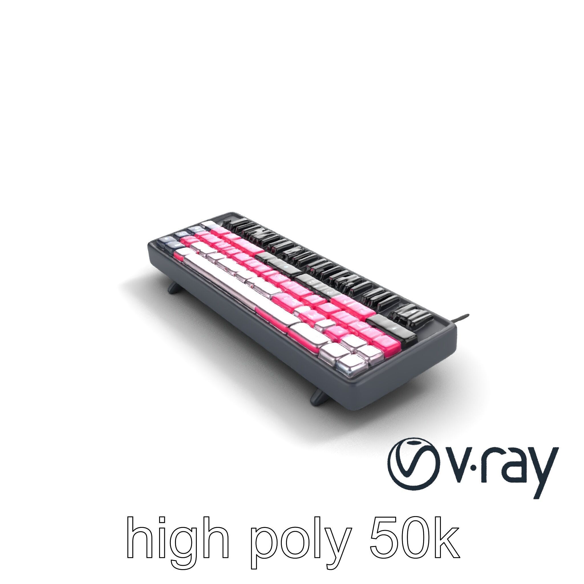 GlowGrid MIDI Keyboard model pack Low-poly 3D model_11