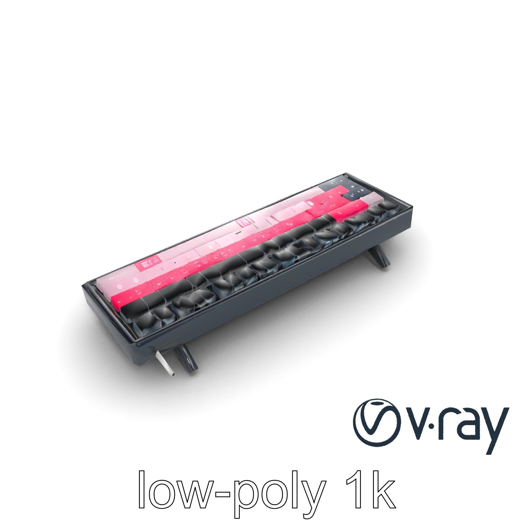 GlowGrid MIDI Keyboard model pack Low-poly 3D model_10