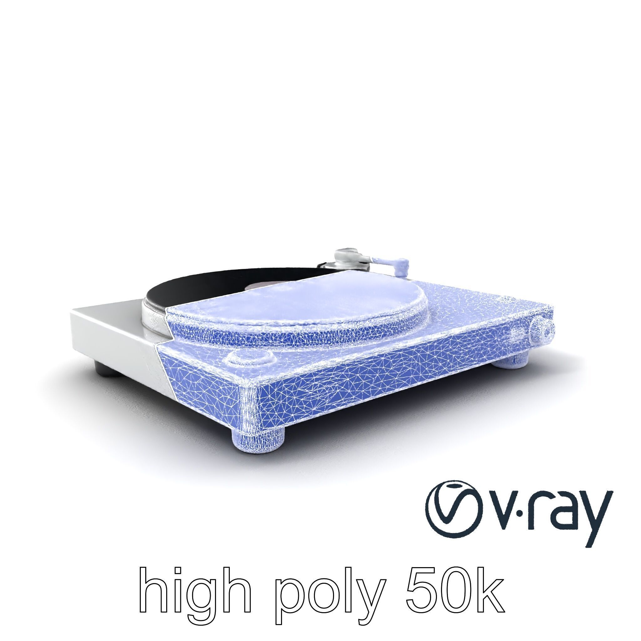 RetroWave Turntable Holographic Display model pack Low-poly 3D model_8