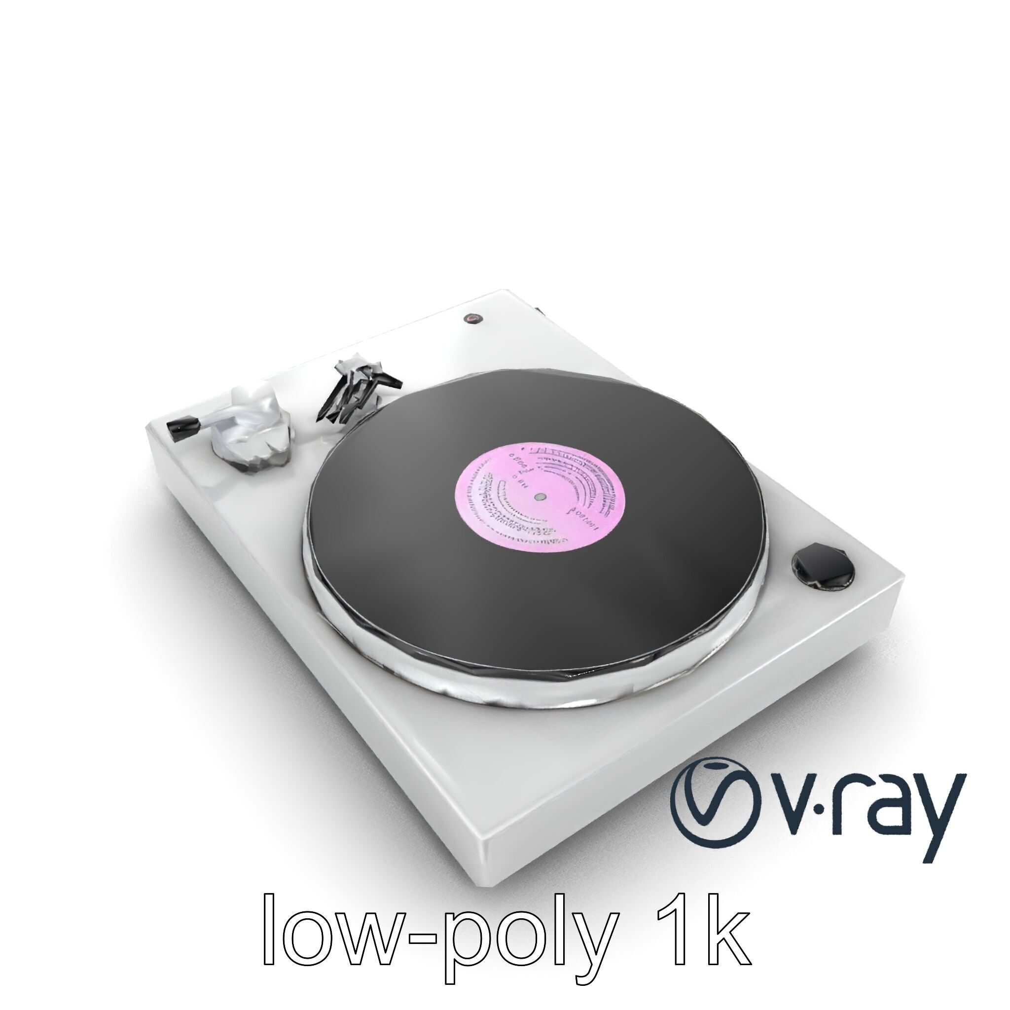 RetroWave Turntable Holographic Display model pack Low-poly 3D model_22
