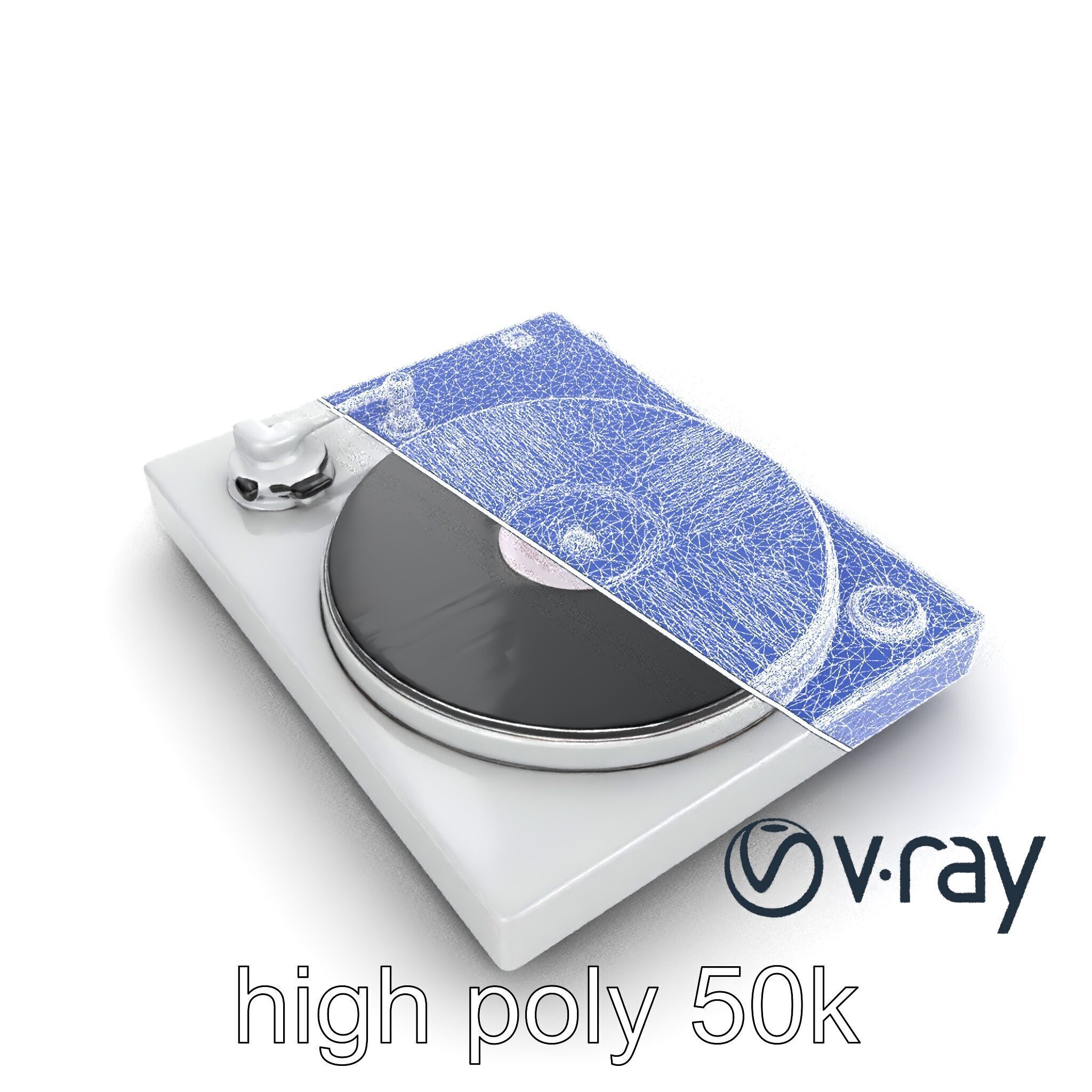 RetroWave Turntable Holographic Display model pack Low-poly 3D model_15