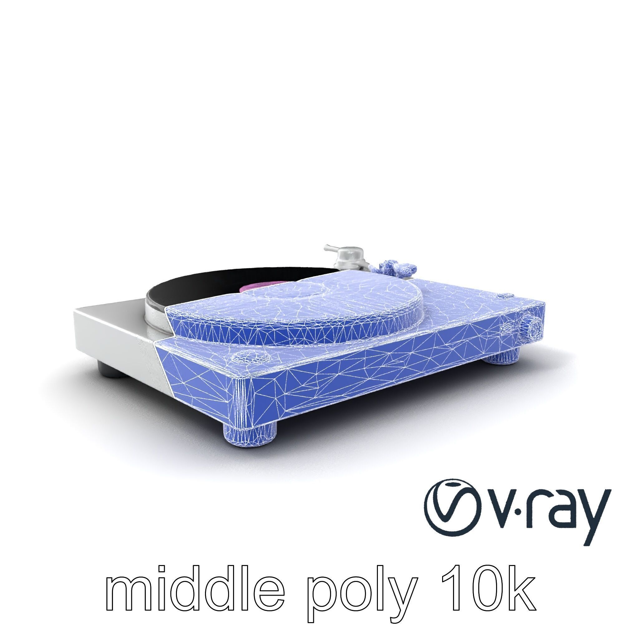 RetroWave Turntable Holographic Display model pack Low-poly 3D model_27