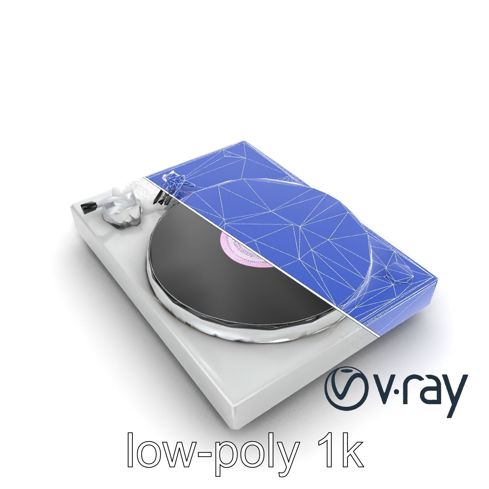 RetroWave Turntable Holographic Display model pack Low-poly 3D model_31