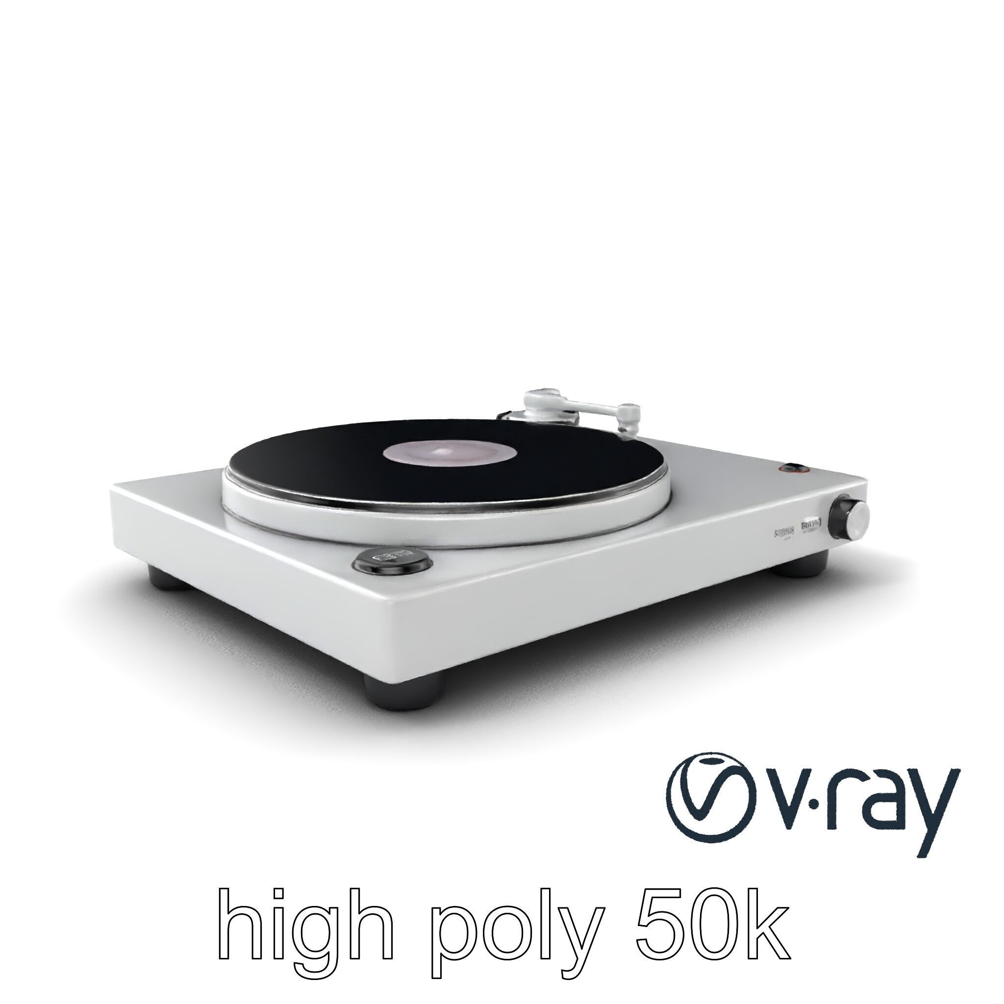 RetroWave Turntable Holographic Display model pack Low-poly 3D model_5