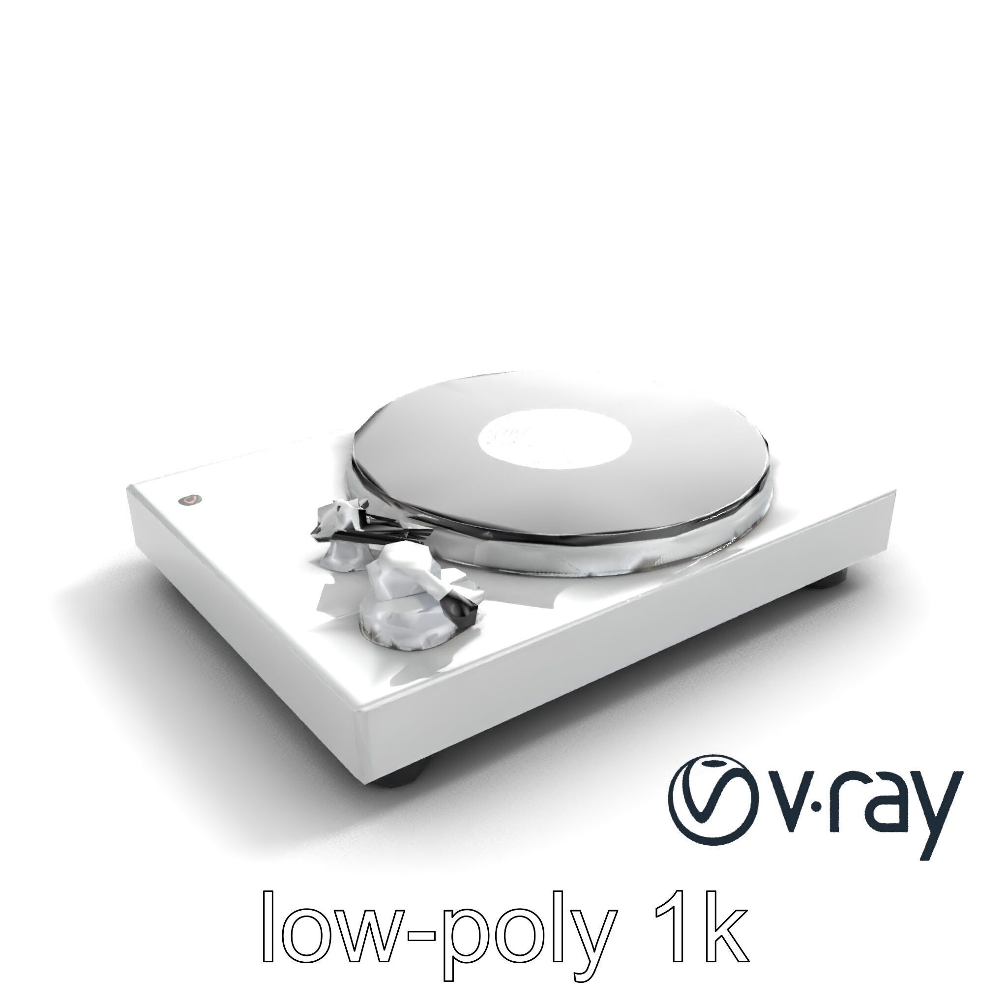 RetroWave Turntable Holographic Display model pack Low-poly 3D model_10