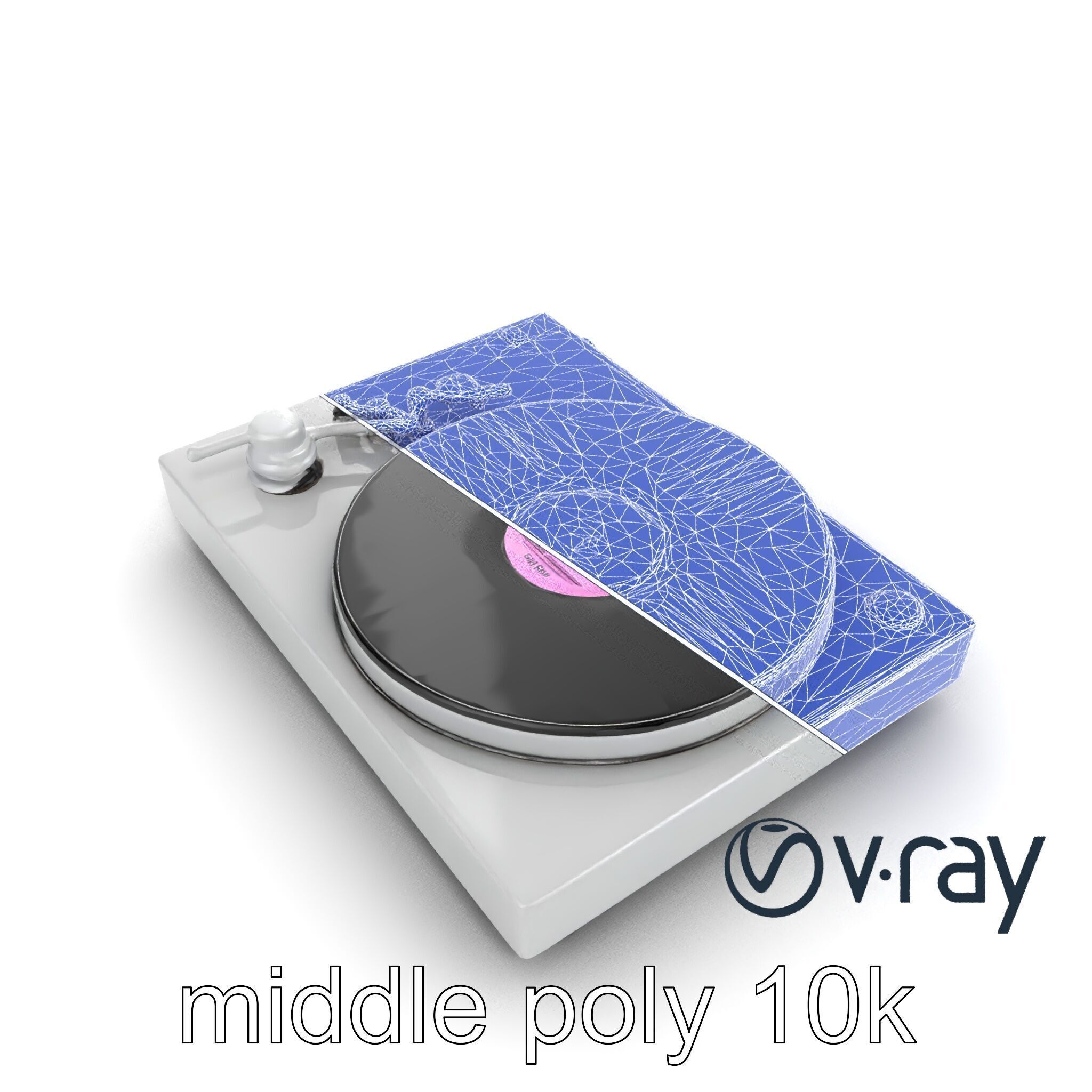 RetroWave Turntable Holographic Display model pack Low-poly 3D model_32
