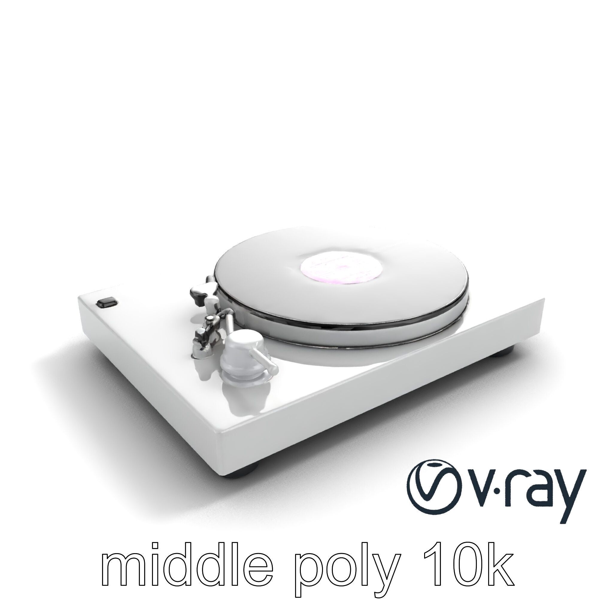 RetroWave Turntable Holographic Display model pack Low-poly 3D model_6