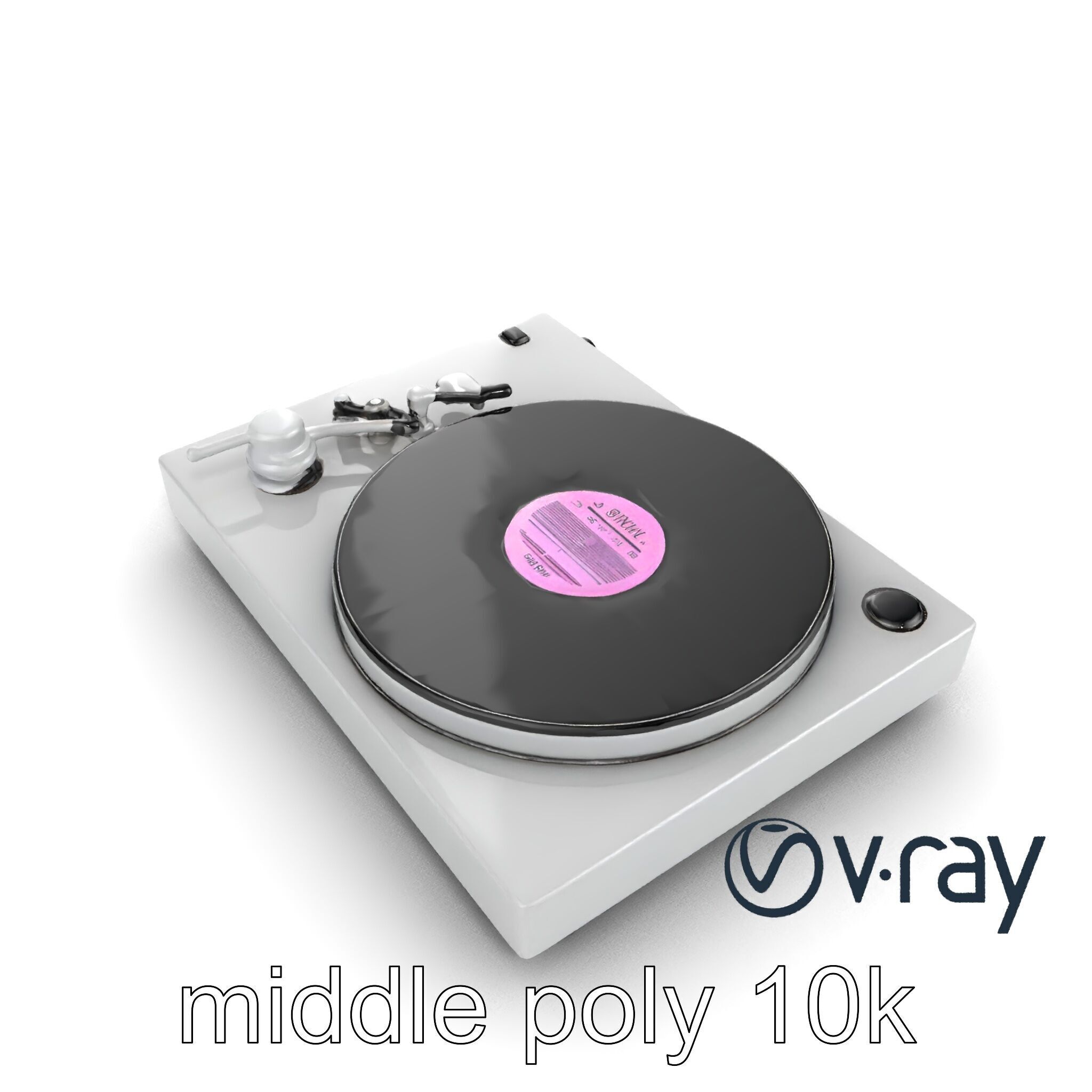 RetroWave Turntable Holographic Display model pack Low-poly 3D model_9