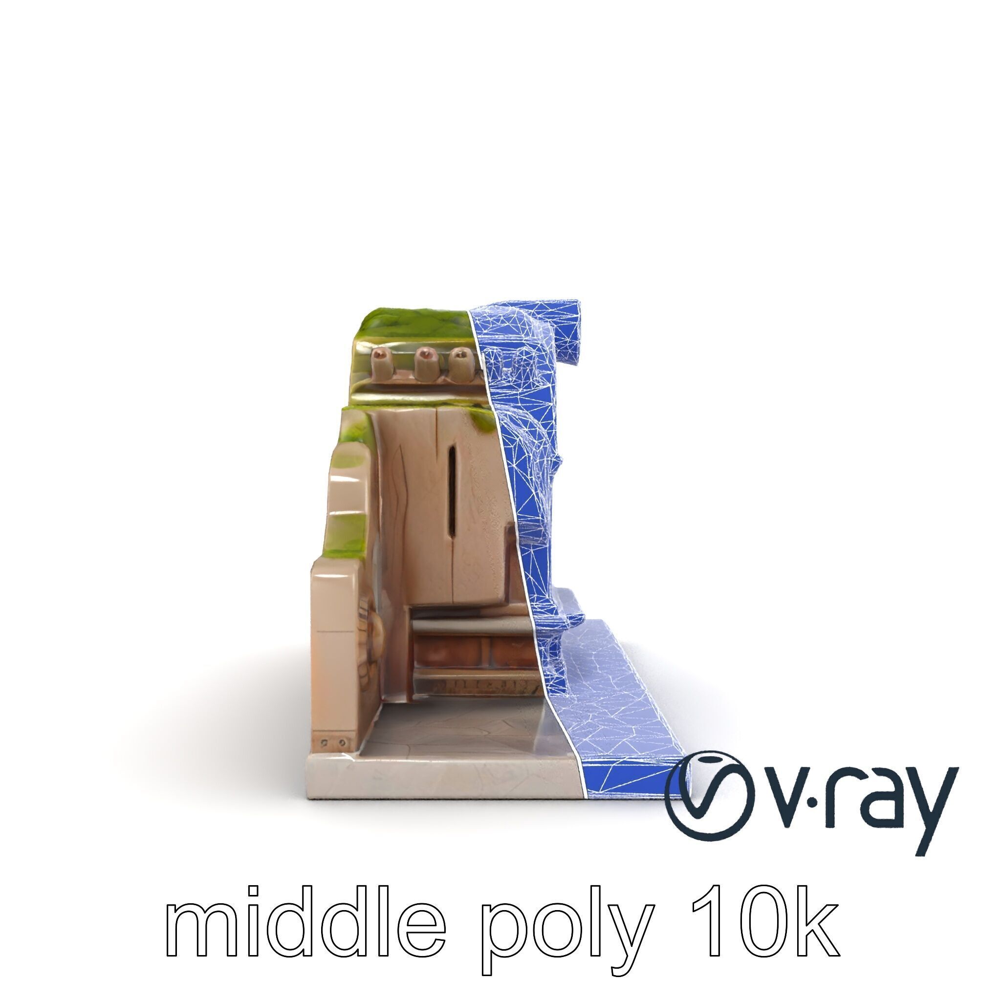 Ancient Stone Altar Model Pack with Intricate Carvings Low-poly 3D model_22