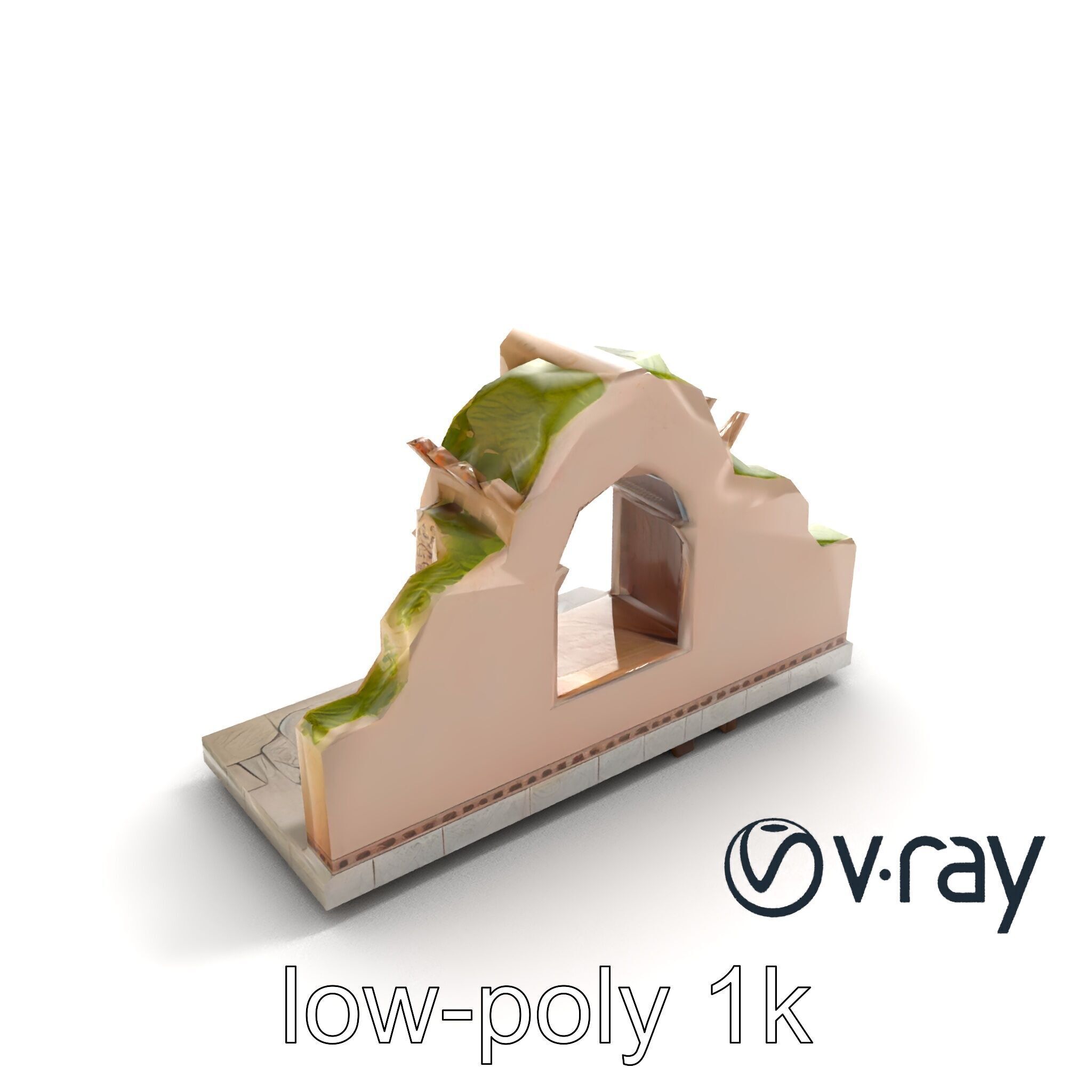 Ancient Stone Altar Model Pack with Intricate Carvings Low-poly 3D model_7